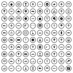 100 traffic icons set in simple style for any design vector illustration