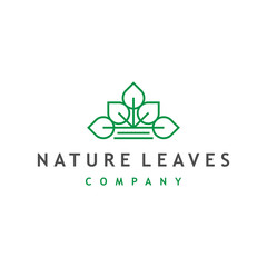 nature leaves logo design illustration