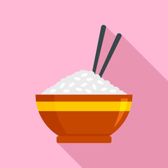 Japan rice bowl icon. Flat illustration of japan rice bowl vector icon for web design