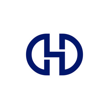 letter DH logo with the circle design illustration