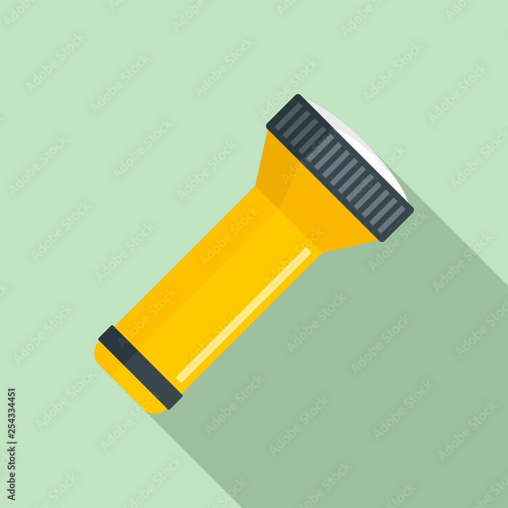 Poster flashlight icon. flat illustration of flashlight vector icon for web design
