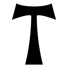 Cross monogram T Symbol Saint Anthony Apostle sign Religious cross icon black color vector illustration flat style image