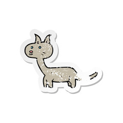 retro distressed sticker of a cartoon cat