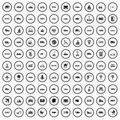 100 transport icons set in simple style for any design vector illustration