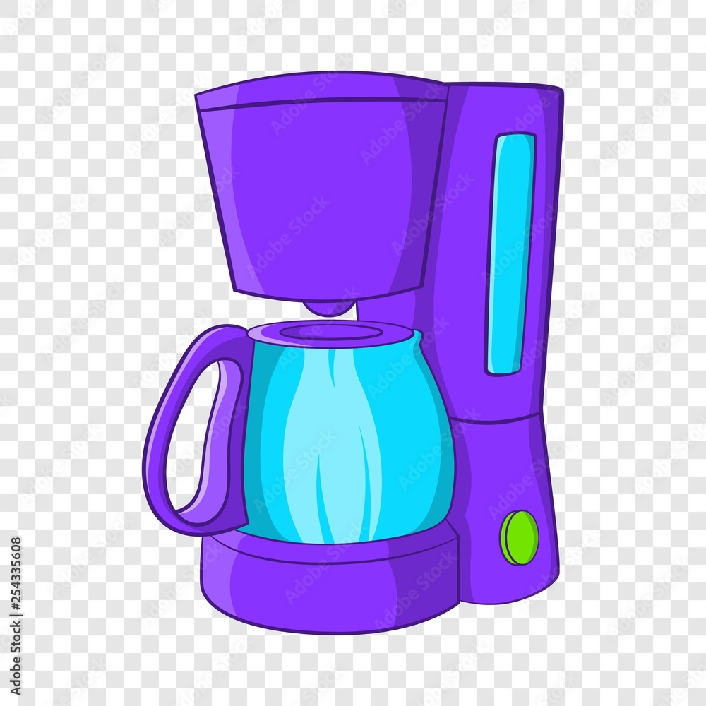 Poster coffee maker icon in cartoon style isolated on background for any web design