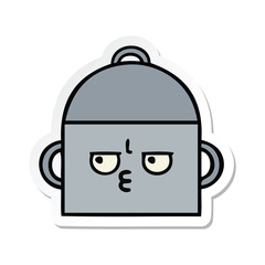 sticker of a cute cartoon cooking pot