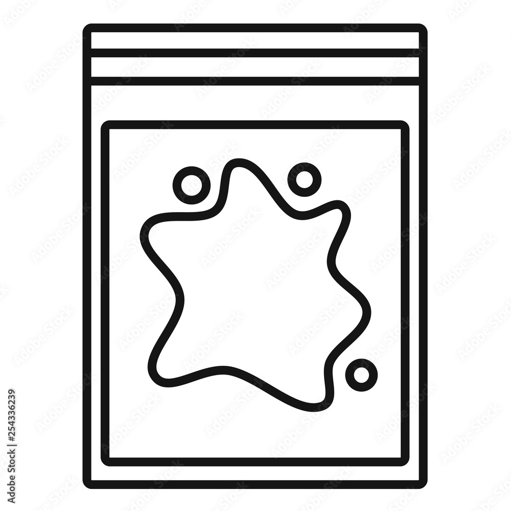 Poster blood package forensic lab icon. outline blood package forensic lab vector icon for web design isola