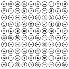 100 transport company icons set in simple style for any design vector illustration