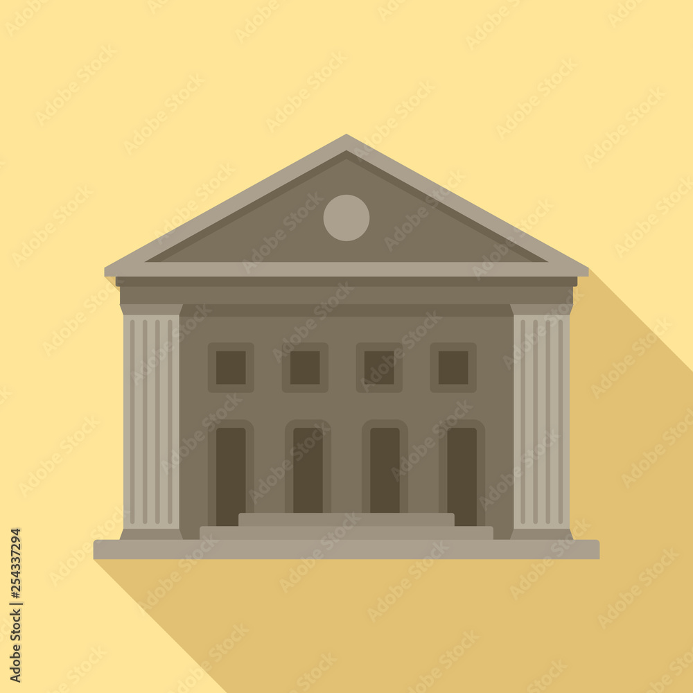Poster old courthouse icon. flat illustration of old courthouse vector icon for web design