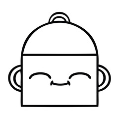 line drawing cartoon cooking pot