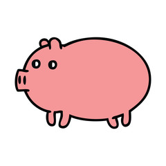 cute cartoon fat pig