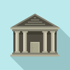 Stone courthouse icon. Flat illustration of stone courthouse vector icon for web design