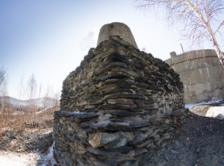 Masonry granite kiln of an old copper smelter