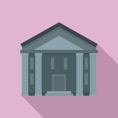Bank courthouse icon. Flat illustration of bank courthouse vector icon for web design