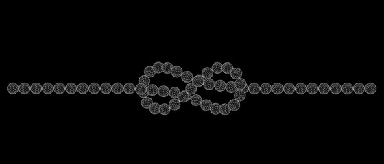 Fototapeta premium Abstract flemish knot of sphere. Isolated on black background.