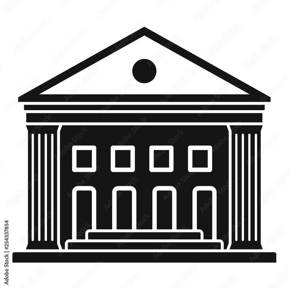 Poster old courthouse icon. simple illustration of old courthouse vector icon for web design isolated on wh