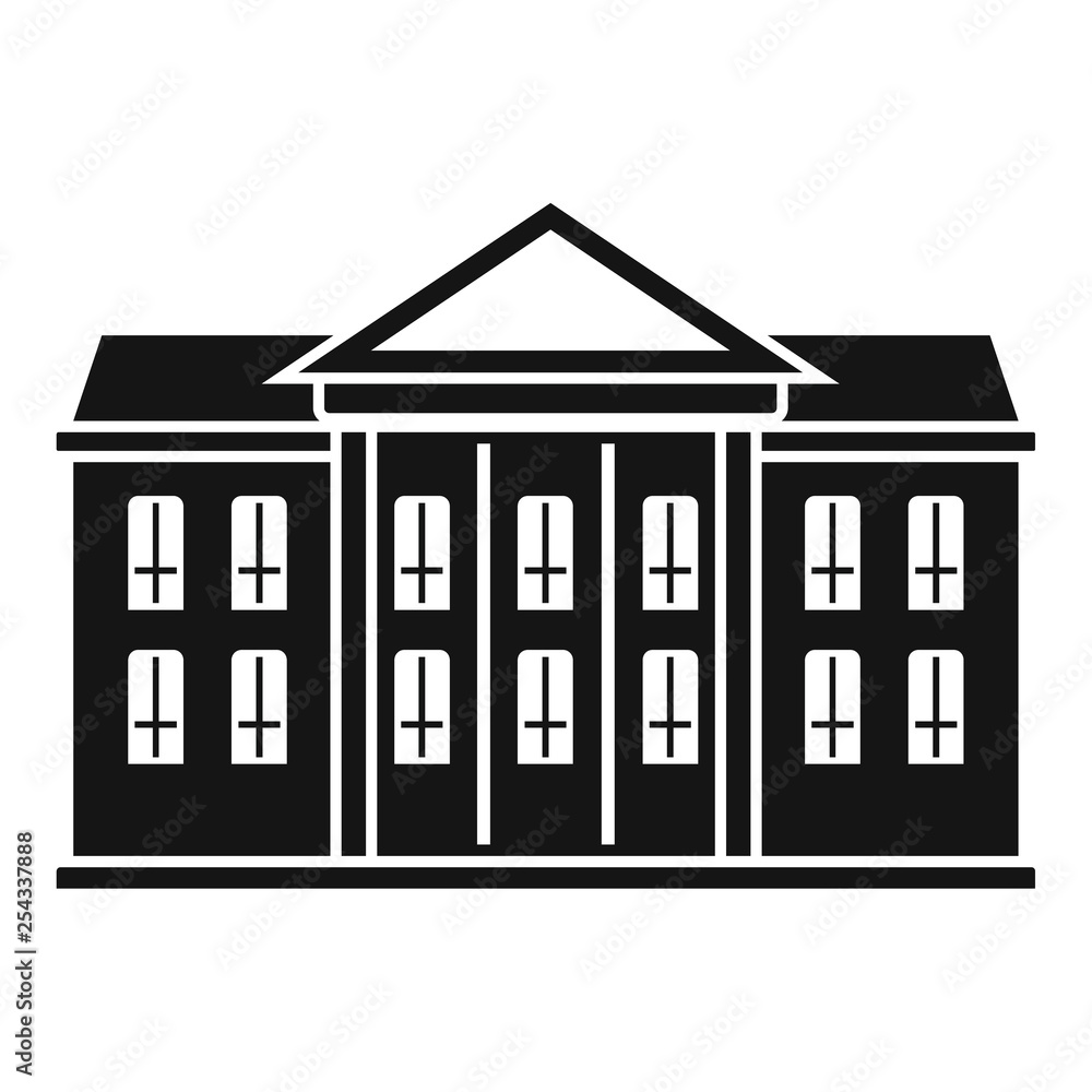 Poster classic courthouse icon. simple illustration of classic courthouse vector icon for web design isolat