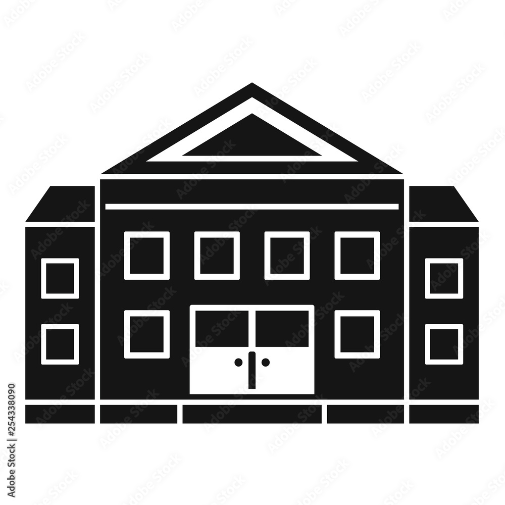 Poster courthouse building icon. simple illustration of courthouse building vector icon for web design isol