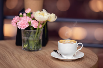 Fototapeta na wymiar white cup of cappuccino