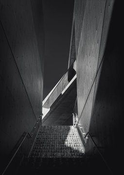 Architecture details stair step Cement concrete wall Modern Building perspective