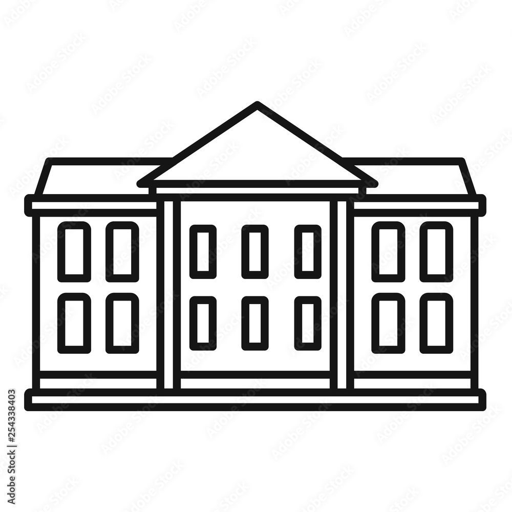 Poster classic courthouse icon. outline classic courthouse vector icon for web design isolated on white bac