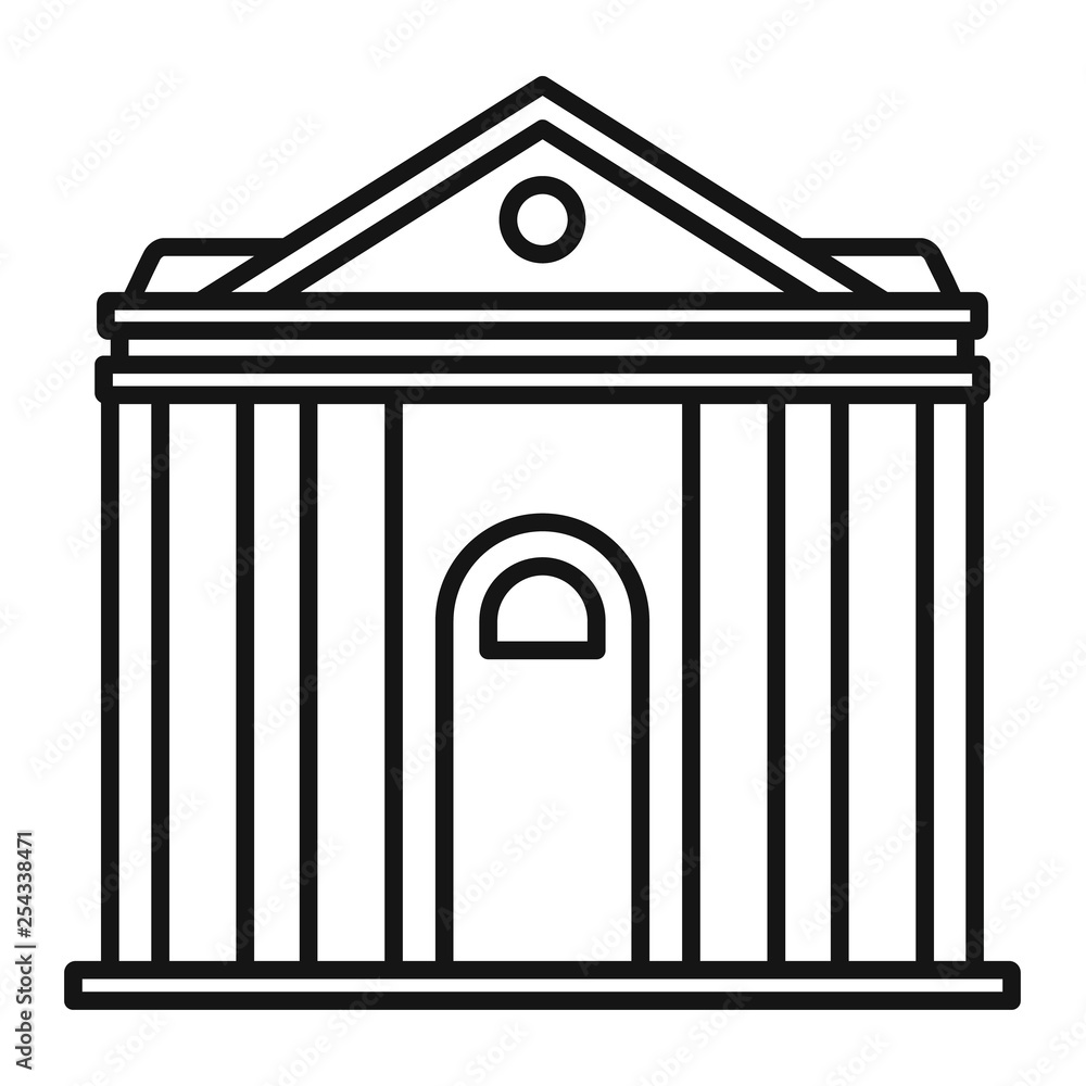 Poster courthouse institution icon. outline courthouse institution vector icon for web design isolated on w