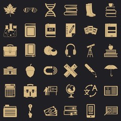 Science equipment icons set. Simple style of 36 science equipment vector icons for web for any design