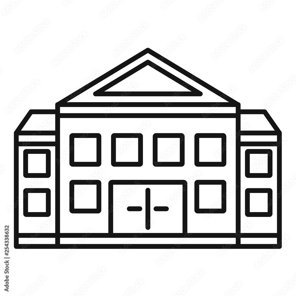 Poster courthouse building icon. outline courthouse building vector icon for web design isolated on white b