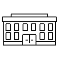 Village courthouse icon. Outline village courthouse vector icon for web design isolated on white background