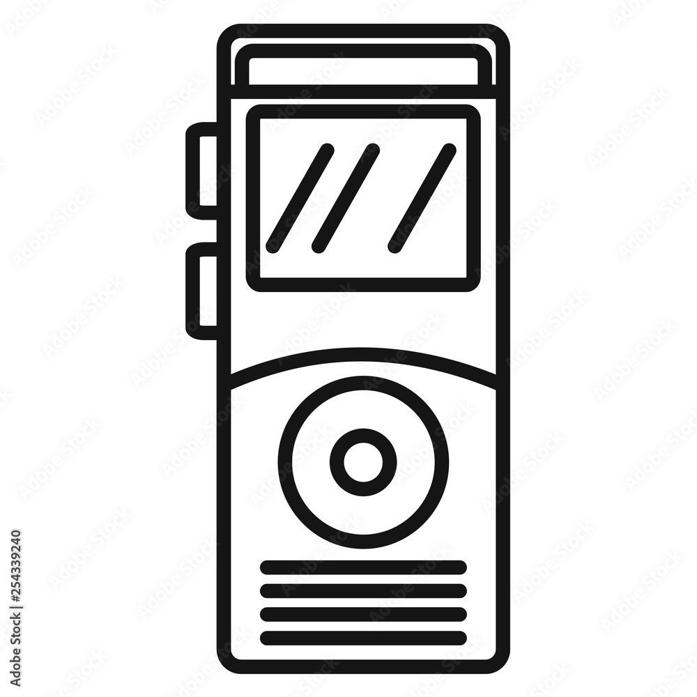 Poster dictaphone icon. outline dictaphone vector icon for web design isolated on white background