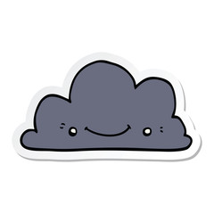 sticker of a cute cartoon cloud