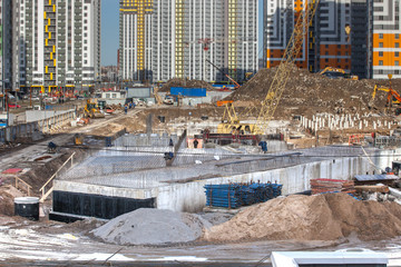 construction of a new residential building working equipment