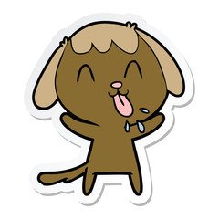 sticker of a cute cartoon dog