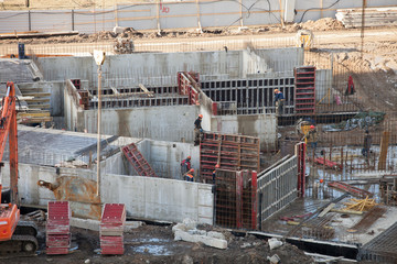construction of a new residential building working equipment