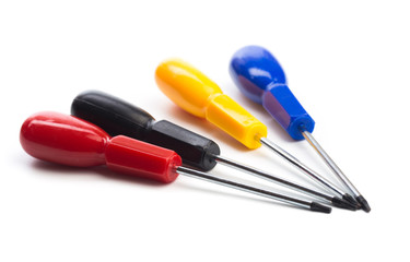 colour Screwdriver type TORX isolated on white. All sizes.