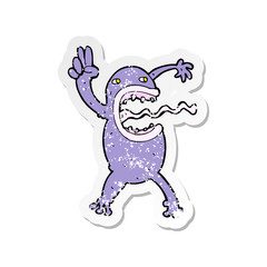 Obraz premium retro distressed sticker of a cartoon crazy frog