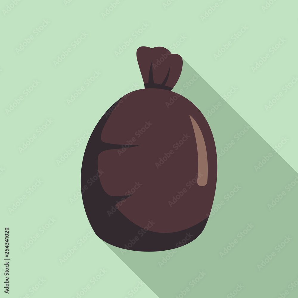 Poster garbage sack icon. flat illustration of garbage sack vector icon for web design