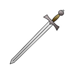 quirky gradient shaded cartoon sword