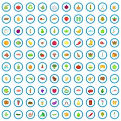 100 farm icons set in cartoon style for any design vector illustration