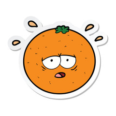 sticker of a cartoon orange