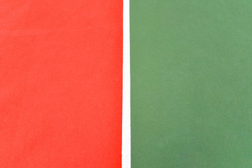 Fototapeta premium Green and red floor colorful painted on court sport outdoors with white line background