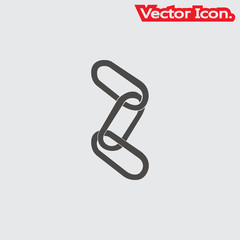 Chain icon isolated sign symbol and flat style for app, web and digital design. Vector illustration.