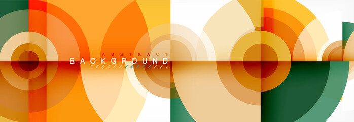 Flying circles geometric abstract background