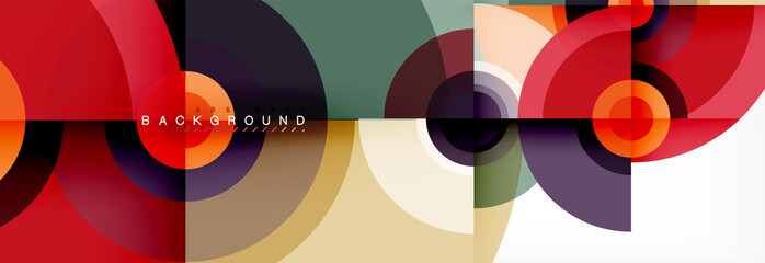 Circle geometric composition abstract background design, cover, template, brochure, flyer.