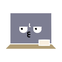 flat color retro cartoon chalkboard