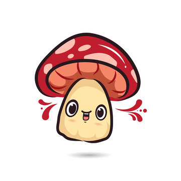 cute cartoon characters red mushrom