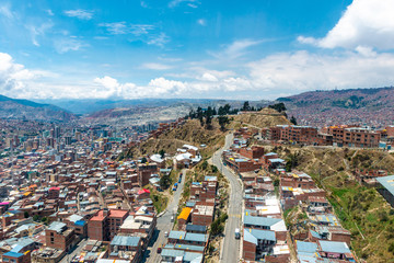 Top view of bolivian suburbs