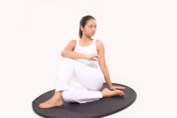 yoga poses women. young woman practicing yoga