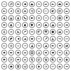 100 underwater icons set in simple style for any design vector illustration