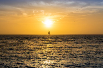 Dramatic vibrant sunset scenery in Key West, Florida